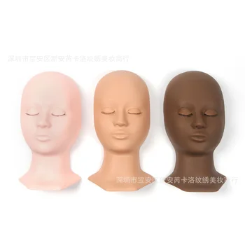 

New Style Beauty Eyelashes Hair Practice Head Mold Deconstructable Graft Eyelashes Practice Head Silica Gel Head Have Eyelashes