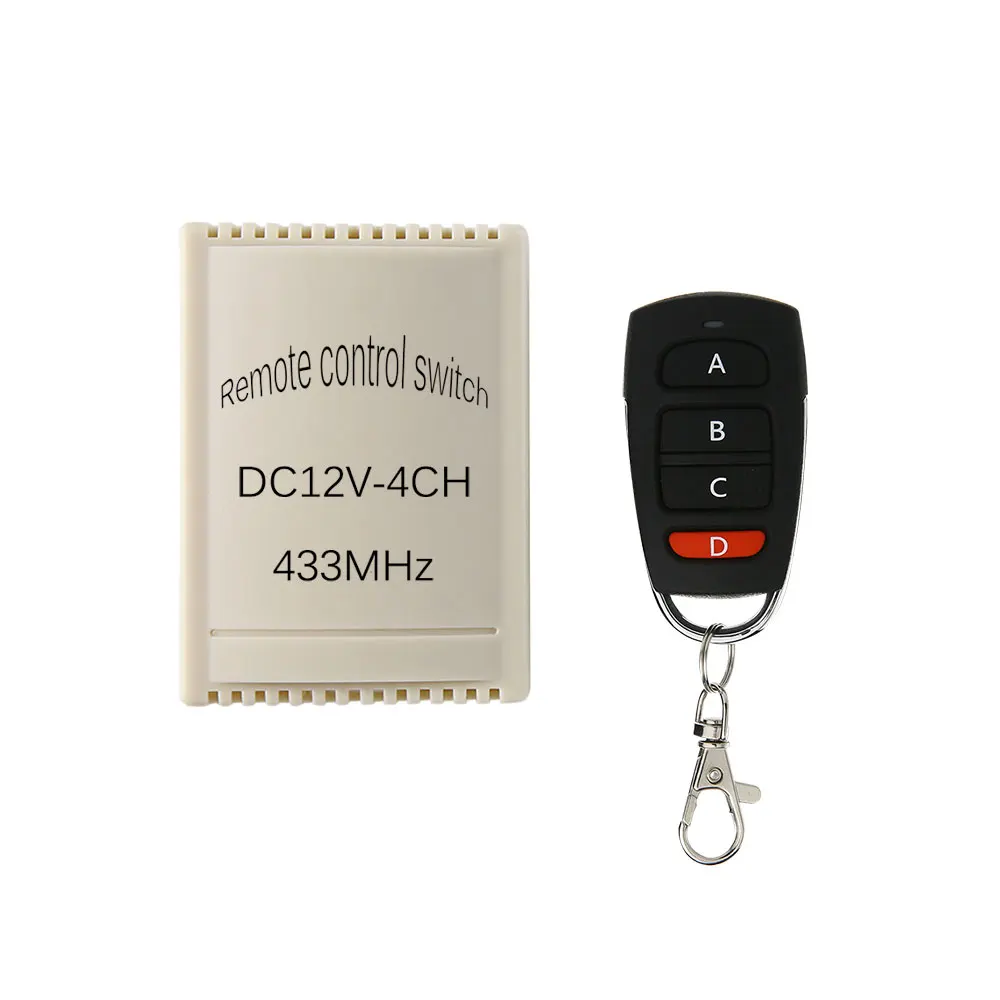 

KTNNKG DC12V4Gang 433Mhz wireless remote control switch, EV1527 transmitter, upgraded version, 3 working modes, support dropship