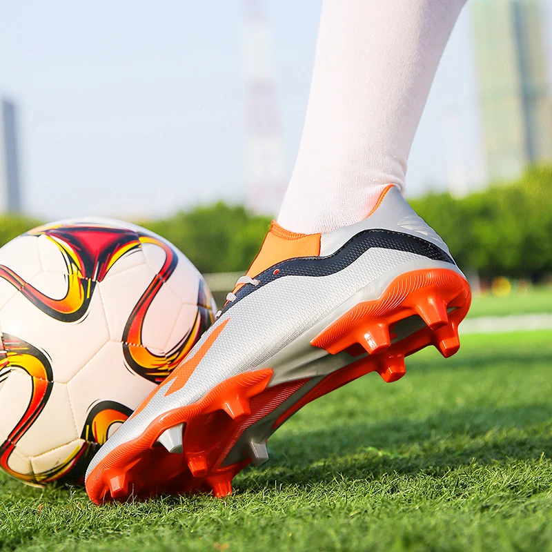 Футбольные шипы для мальчиков футбольные бутсы для использования в помещении куртка Мужские футбольные кроссовки синие желтые сломанные ногти обувь для газонов футбол
