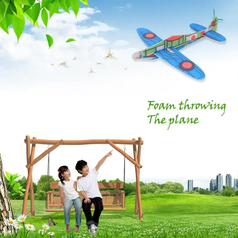 Детская Игрушечная модель самолета ручной запуск метание планерный самолет инерционная Пена DIY сборка ручной работы модель самолета