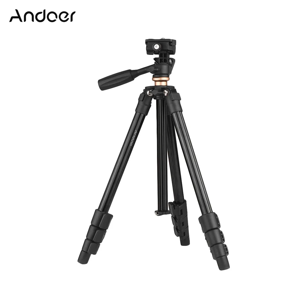 

Andoer Portable Lightweight DSLR Camera Tripod Travel Aluminum Alloy Tripod for iPhone Smartphone DSLR Action Camera Mini Tripod
