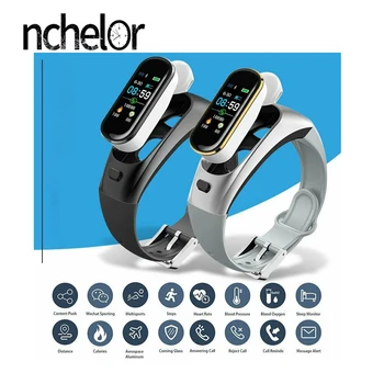 

Smart Watch 0.96 Inch TFT Color Screen Sports Bluetooth Wireless Headset Answering Sleep Fitness Tracker IOS Android Smart Brace