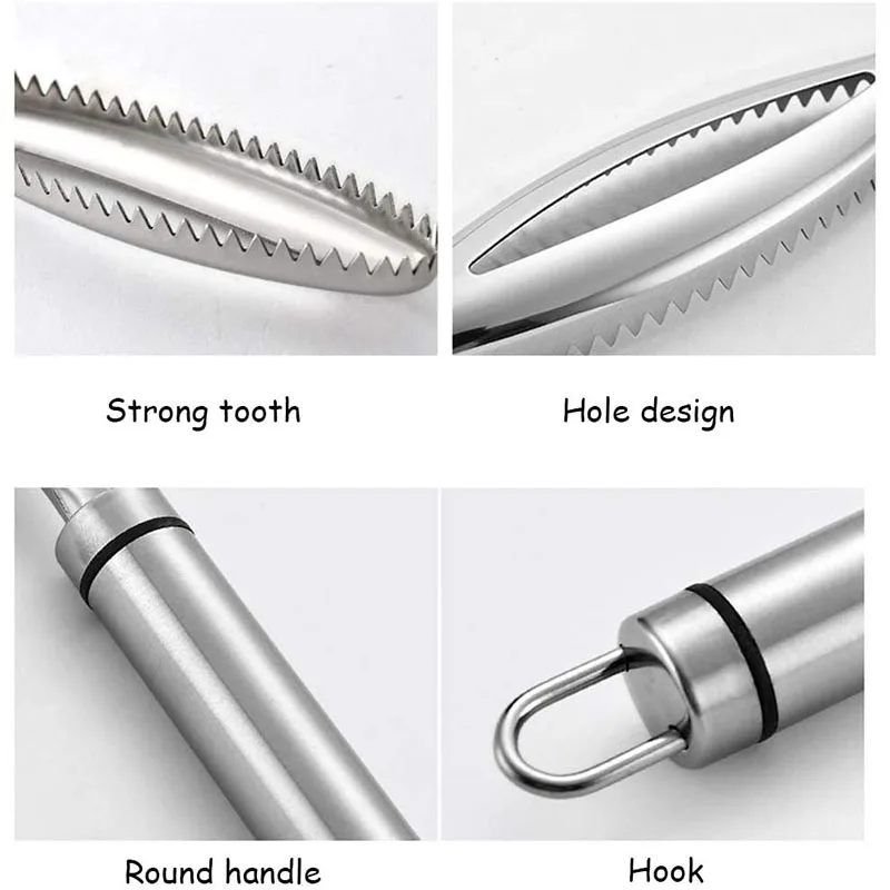 Walfos Stainless Fish Scales Scraping Graters Fast Remove Cleaning Peeler Scraper Fish Bone Tweezers Kitchen Accessorie Tool