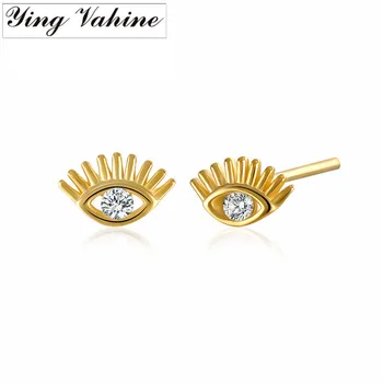 

ying Vahine Hot Selling 100% 925 Sterling Silver CZ Eyes Small Stud Earrings for Women