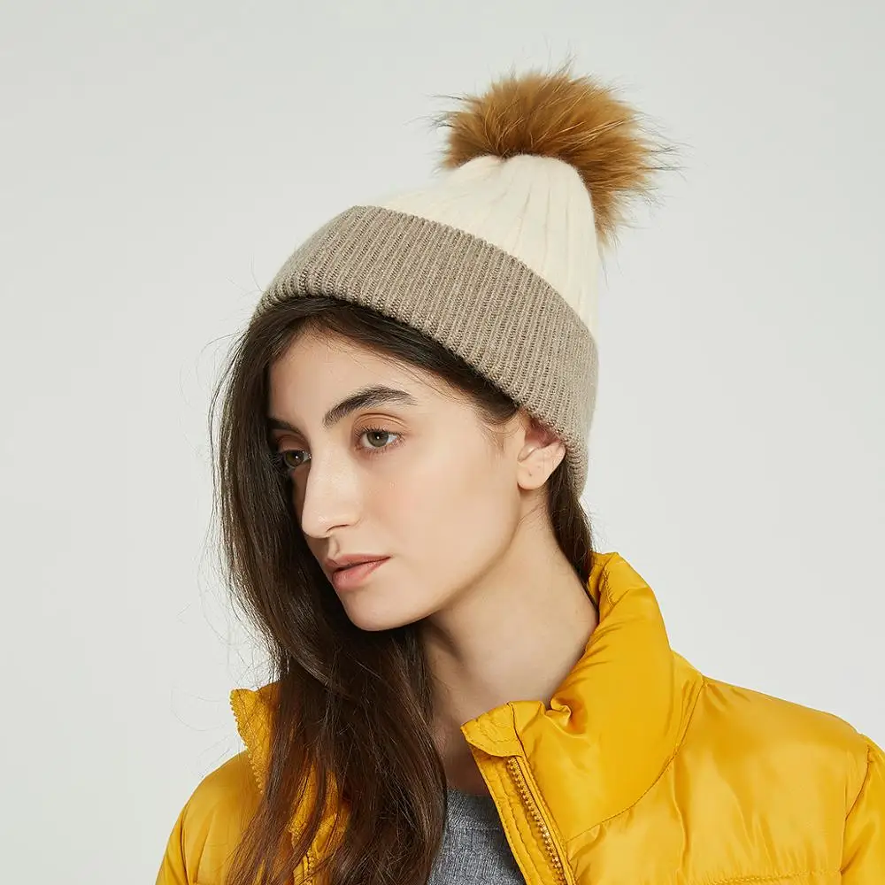 Wixra шапка из меха норки и лисы с помпонами зимняя женская шляпа в стиле пэтчворк