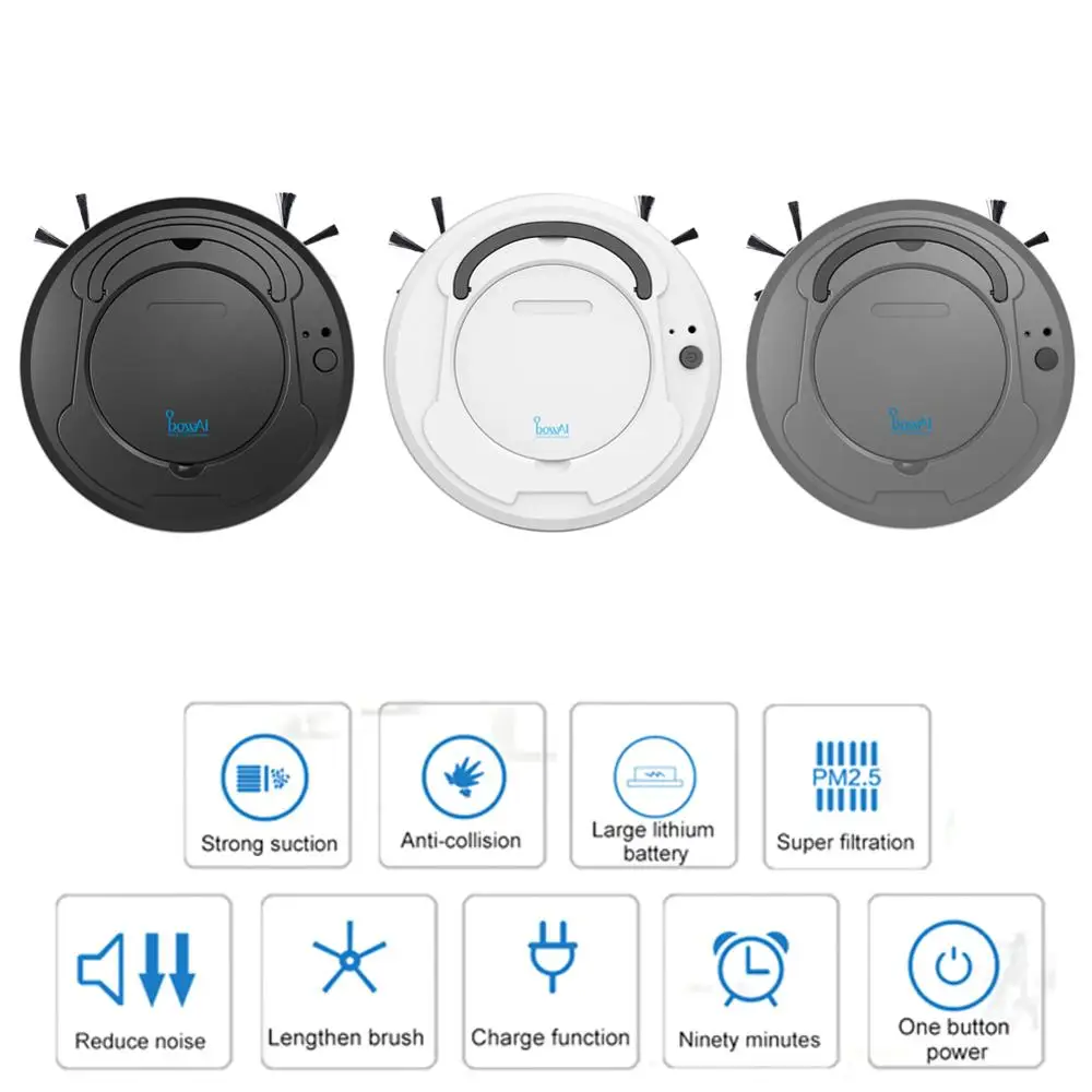 

3 In 1 1800Pa Multifunctional Smart Floor Cleaner Auto Rechargeable Smart Sweeping Robot Dry Wet Sweeping Vacuum Cleaner USB