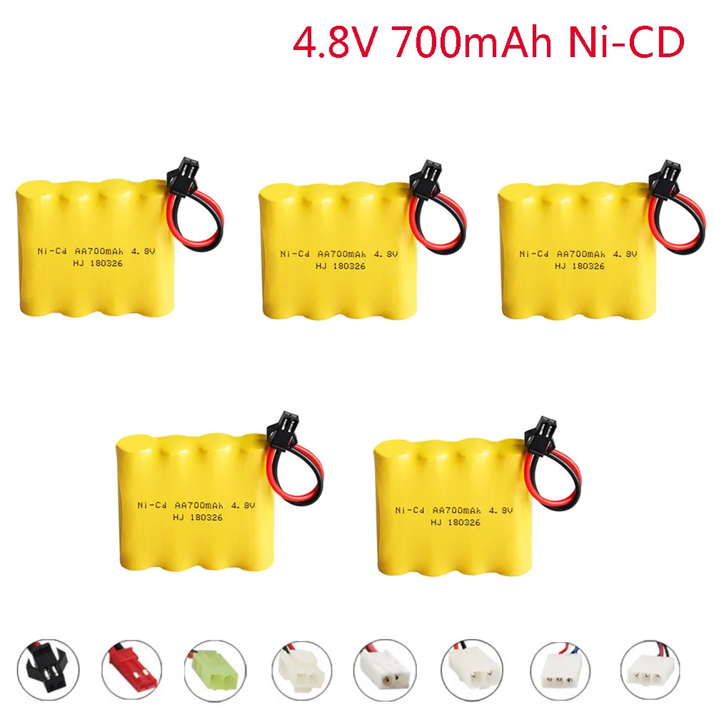 1-10Pcs 4.8 V 700Mah Ni-Cd Aa Batteria Ricaricabile Per Giocattoli Telecomandati Auto Elettriche Barche 4.8 V Volt Bateria Sm-2P Plug