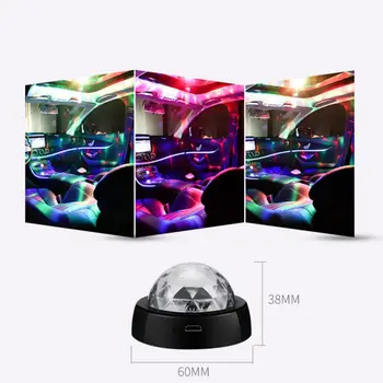 

Portable Rotating Lights Sound Activated LED Strobe Light 7 Color With Remote USB Plug In For Car Disco Ball Party Lights