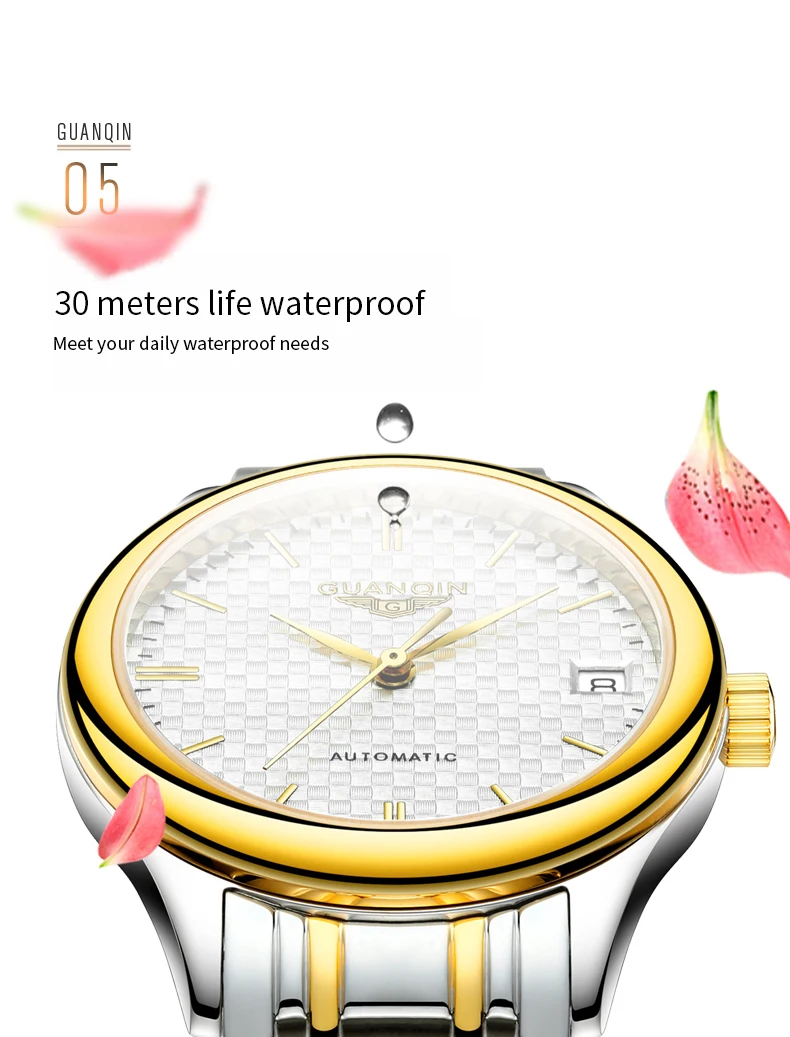 luxo relógio mecânico grid dial senhoras relógios