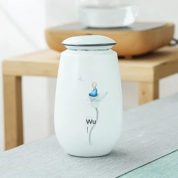 

Tea Containers Ceramic Sealed Can Tea Pot Storage Tea Pot Medium Household Creative Matte Tea Tea Container Tea Storage Tea Jar