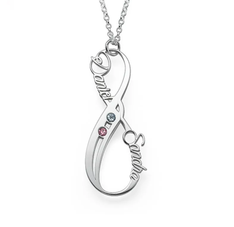 

S925 Infinity Insets Jewelry Personalized Name Customizable Amazon Necklace Ornament Manufacturers Direct Selling