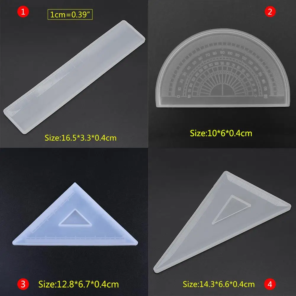 Прозрачная силиконовая форма линейка прямоугольник полукруг треугольное зеркало DIY ремесла Ювелирные изделия канцелярские товары ручной работы эпоксидная смола