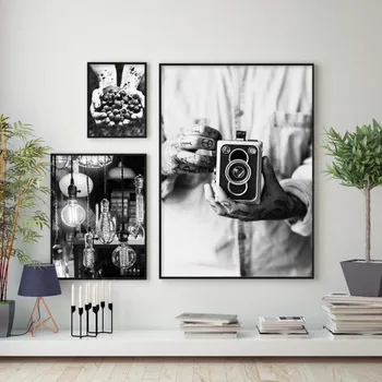 

Street Hands Vintage Camera Wall Art Black White Canvas Painting Nordic Poster And Prints Modern Wall Pictures For Living Room
