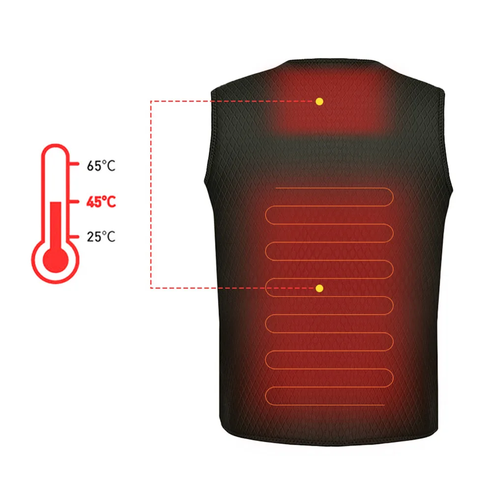 Зимняя зарядка через usb для рыбалки, жилет с подогревом для путешествий, моющийся жилет из полиэфирного волокна, теплый нагретый жилет для пожилых людей, зимний жилет для кровообращения