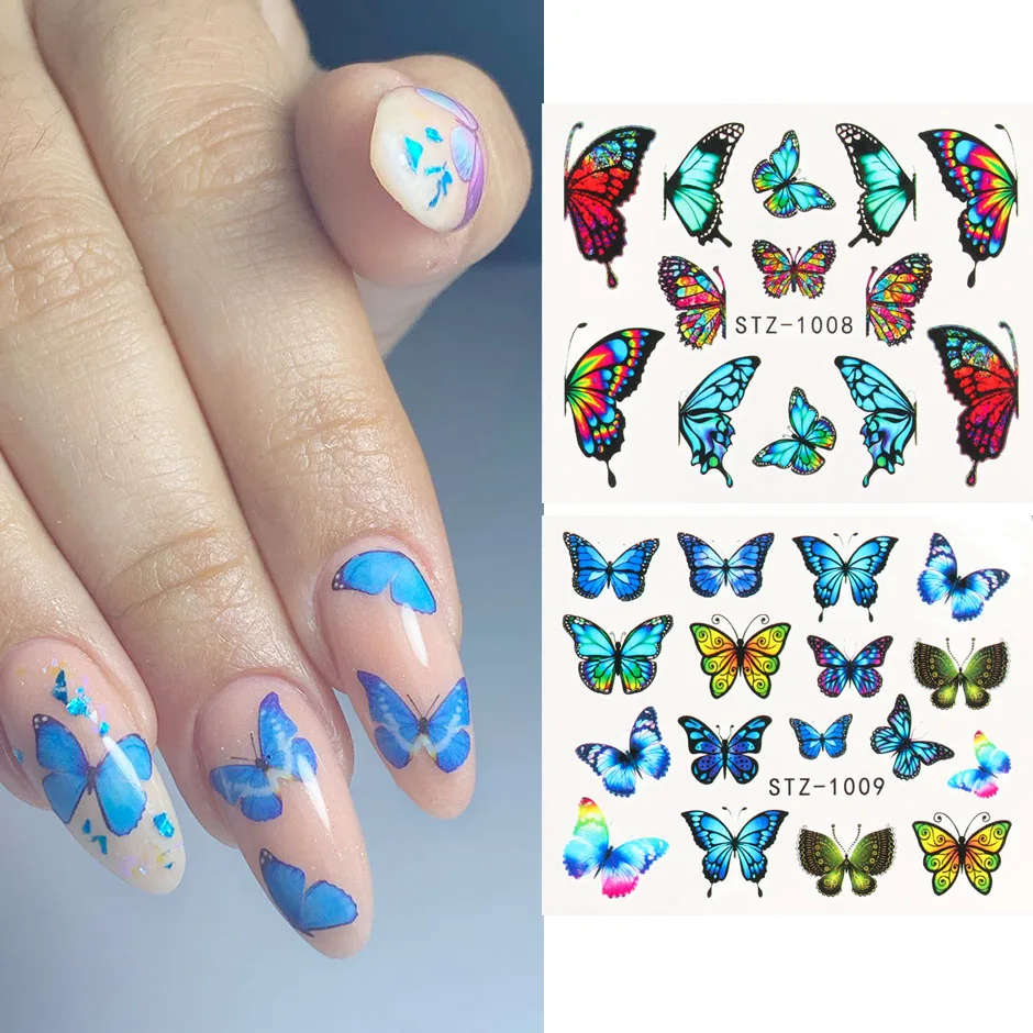 12pcs Watercolor Flowers Charms Nail Stickers Set Blue Floral Leaf Water  Sliders for Nails DIY Manicure Tattoo CHBN2053-2064 - AliExpress