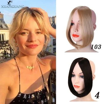 

XUANGUANG Eight character bang long bang clip in front of the hair real natural synthetic bangs hair extensions