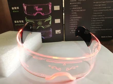 Lunettes de soleil lumineuses LED, fil de verre, néon, pour fête, éclairage, Costume Rave, décoration de fête, fournitures de Festival, DJ