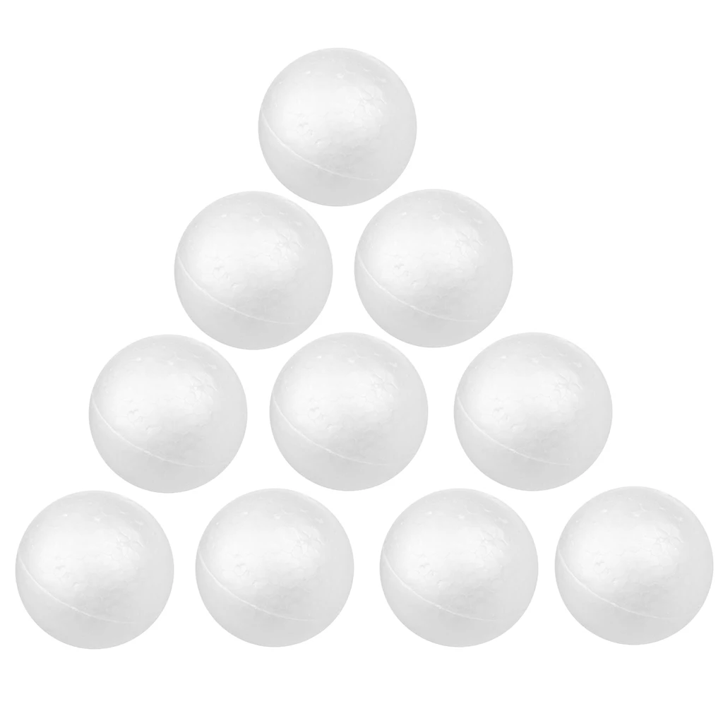 MagiDeal Delicate 10Pcs 8cm White Modelling Craft Polystyrene Foam Balls Crafts Spheres for Chrismas Tree Ornament Decoration