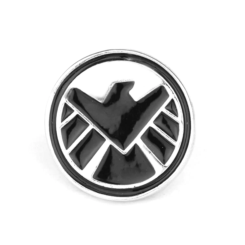 Мстители агенты щит s. h. i. e. l. d. Броши на булавке, высокое качество, значок на лацкане, булавка для Мужчин, Ювелирные изделия из эмали - Окраска металла: black