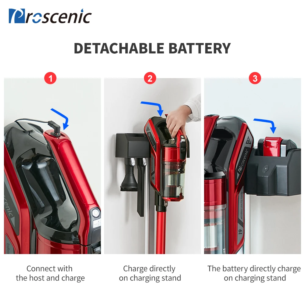Beste Proscenic I9 22000Pa Oplaadbare Draadloze Stofzuiger Voor Thuis Cycloon Filter Draagbare Verticale Snoerloze Stofzuiger