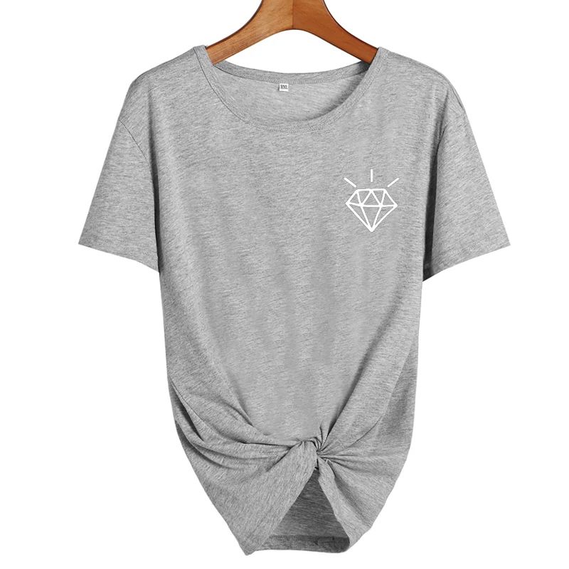 Женская футболка с графическим принтом, летние модные топы, черно-белая хлопковая футболка, женская футболка в стиле Харадзюку, панк, женская одежда - Цвет: gray-white