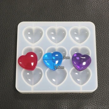 

Epoxy Mold Manual DIY Crystal 9 Hole Heart Shape Mold Silicone High Mirror Pendant Handmade Making Molds N02 20 Dropshipping