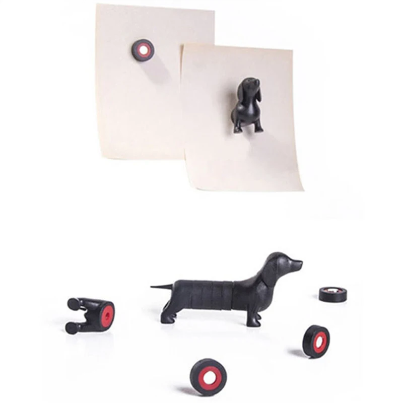 

Magnetic Board DIY Cartoon Fridge Magnet Dachshund Lucky Dog Home Kitchen Card Message Tips Removable Refrigerator Stickers