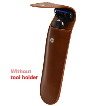 

TFLYSHAVE Men Razors Leather Protective Case Manual Razor Box Old Fashioned Retro Classic Upscale Travel Case