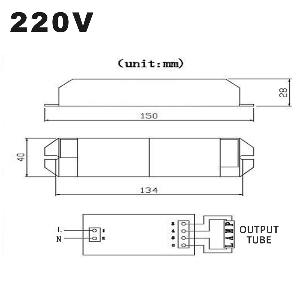 2G11 Ultraviolet Germicidal Lamp Ballast AC220V UV Lamp Tube 4-18W 24W 36W 55W Universal Electronic Ballast UVC Sterilizing electronic ballast