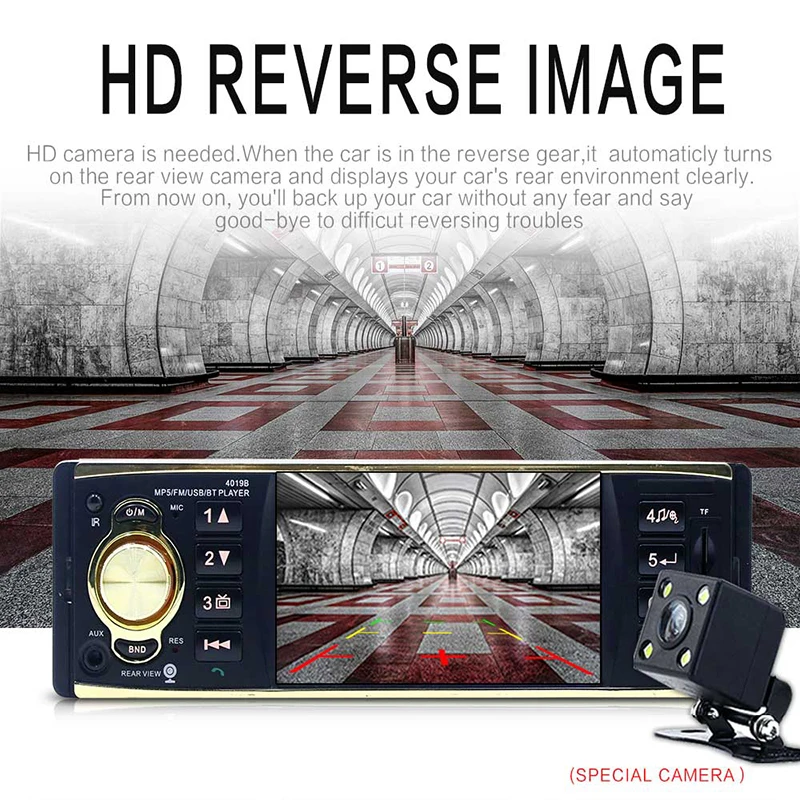 

4.1 Inch Car Multimedia Player Bluetooth Player Support Rear View Camera Autoradio FM Audio Stereo Steering Wheel Control