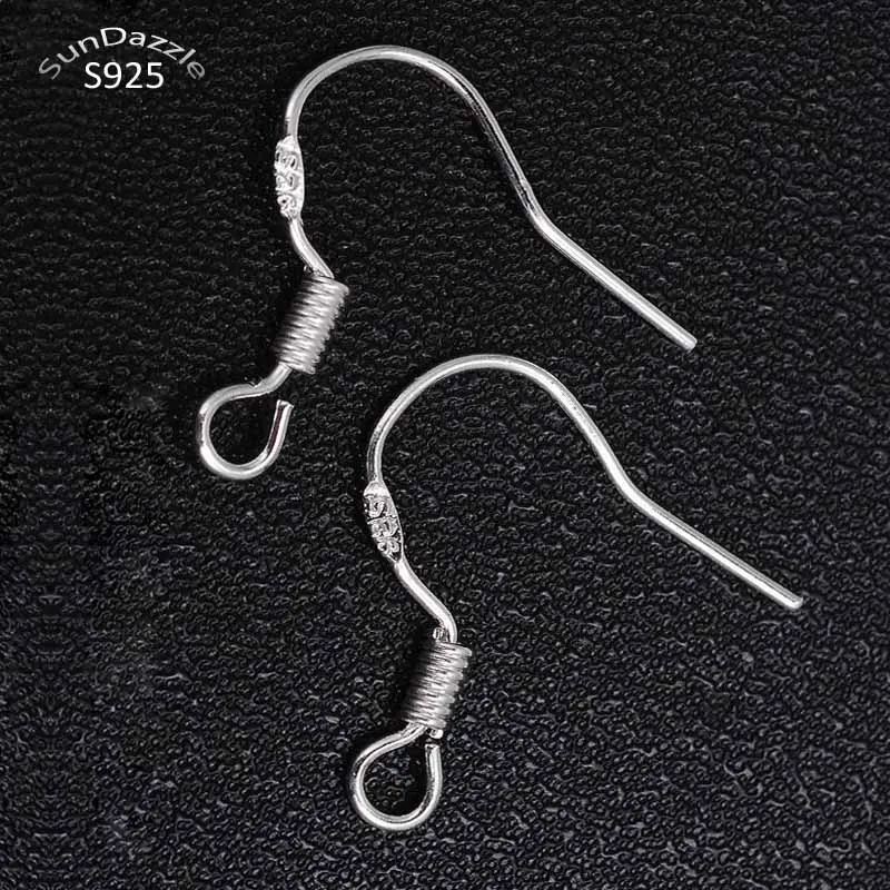 Genuine Real Solid 925 Sterling Silver Earring Hooks Franch Ear Wire Clip  Settings Making Earrings Jewelry Findings Components