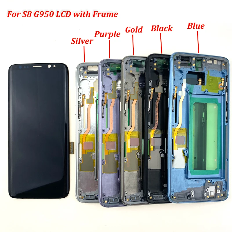 Для samsung S8 lcd с рамкой для samsung Galaxy S8 Plus lcd G955 S8 G950 G950F Дисплей lcd сенсорный экран дигитайзер протестирован