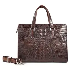 Действительно крокодиловая Мужская сумка Досуг время бизнес дела подлинный портфель кожаная сумка-мессенджер дизайнерская Роскошная