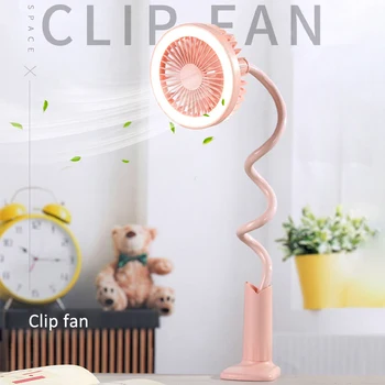 

Portable Desk Fan Adjustable Air Cooler Fan With LED Night Light Speed Adjustable Handy Desktop Cooler Clip Fan For Home Office