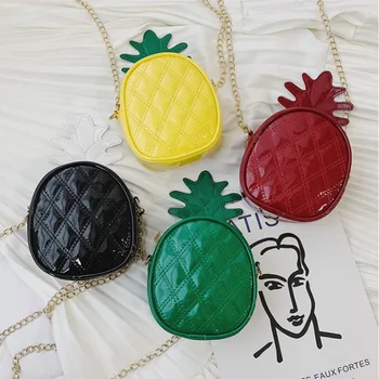 

Cute Baby Kid Girl Pineapple Design PU Leather Handbag Cross Body Messenger Bags