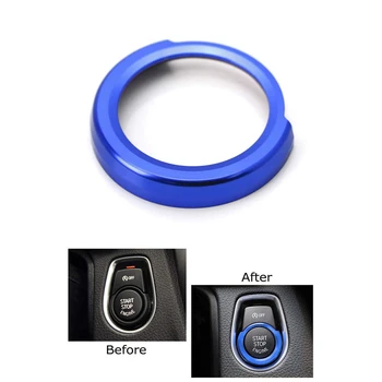 

Set of Anodized Blue Aluminum Keyless Engine Push Start Button for BMW 2 3 4 Series X1 (F22 F30 F32 F34 F48)