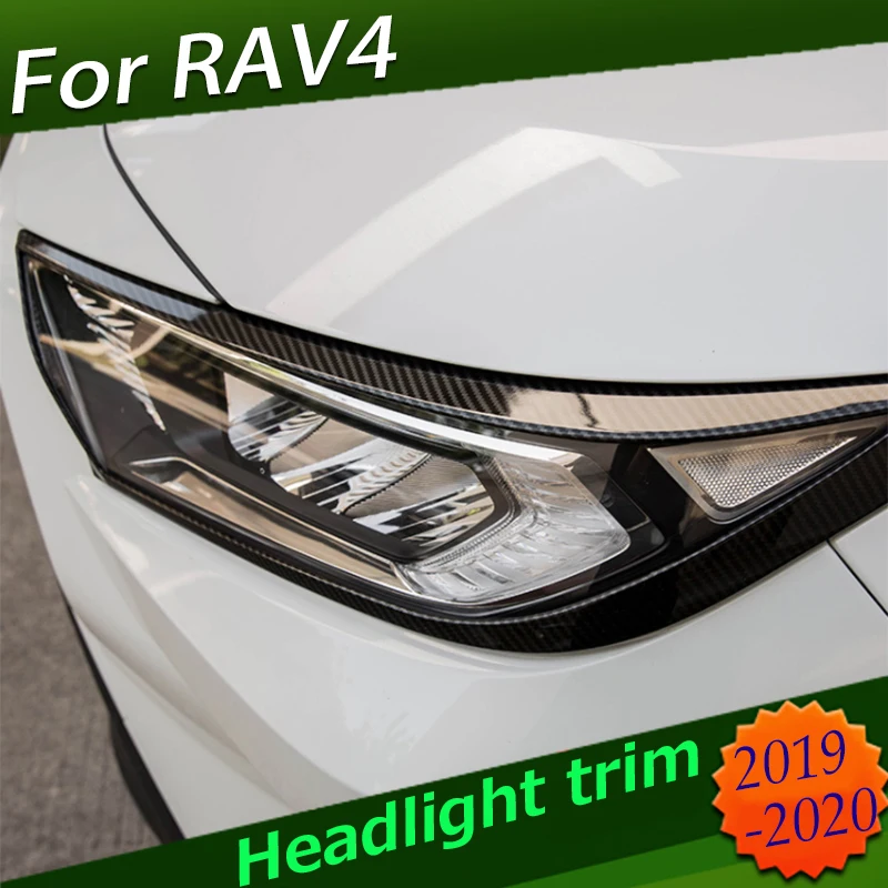 Автомобильная внешняя передняя фара Накладка для Toyota RAV4 2019 2020 ABS хромированная