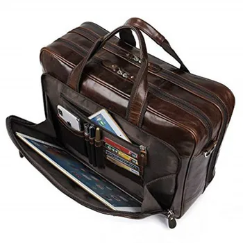 

1PCS New Oil Wax Skin for Men's Real Skin with One Shoulder Slanted Leather Multi-function Portable Briefcase