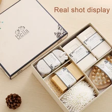 Спа-набор первой необходимости для ванны с пемзой, губка, деревянная Массажная щетка, мыло, подарочный набор, высококачественный красивый подарок для людей