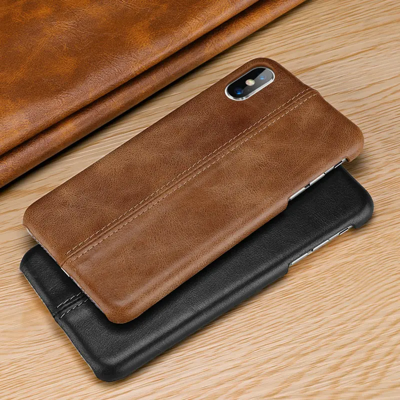 Винтажный чехол для iphone X XR XS Max из натуральной кожи чехол для iphone 8 7 Plus iphone 6 6S Plus Роскошный деловой чехол XS Capa