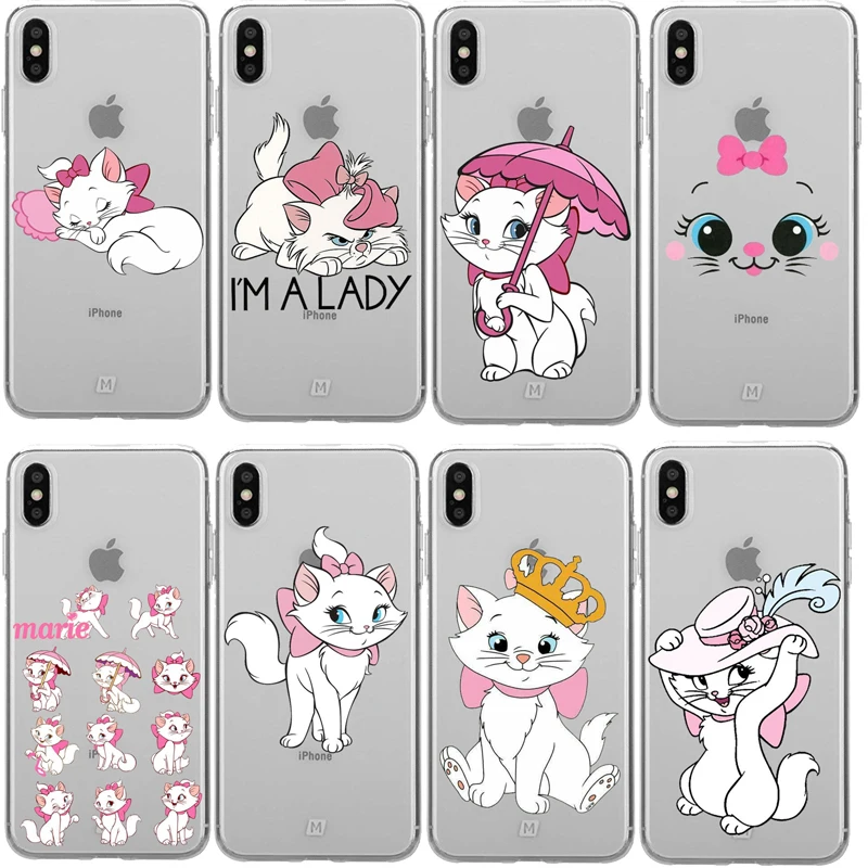 

The cartoon AristoCats Marie Cats cat silicone TPU Cover Case For Apple iPhone 8 7 6 6S Plus 5 5S SE 8plus X 10 Coque S XS Max