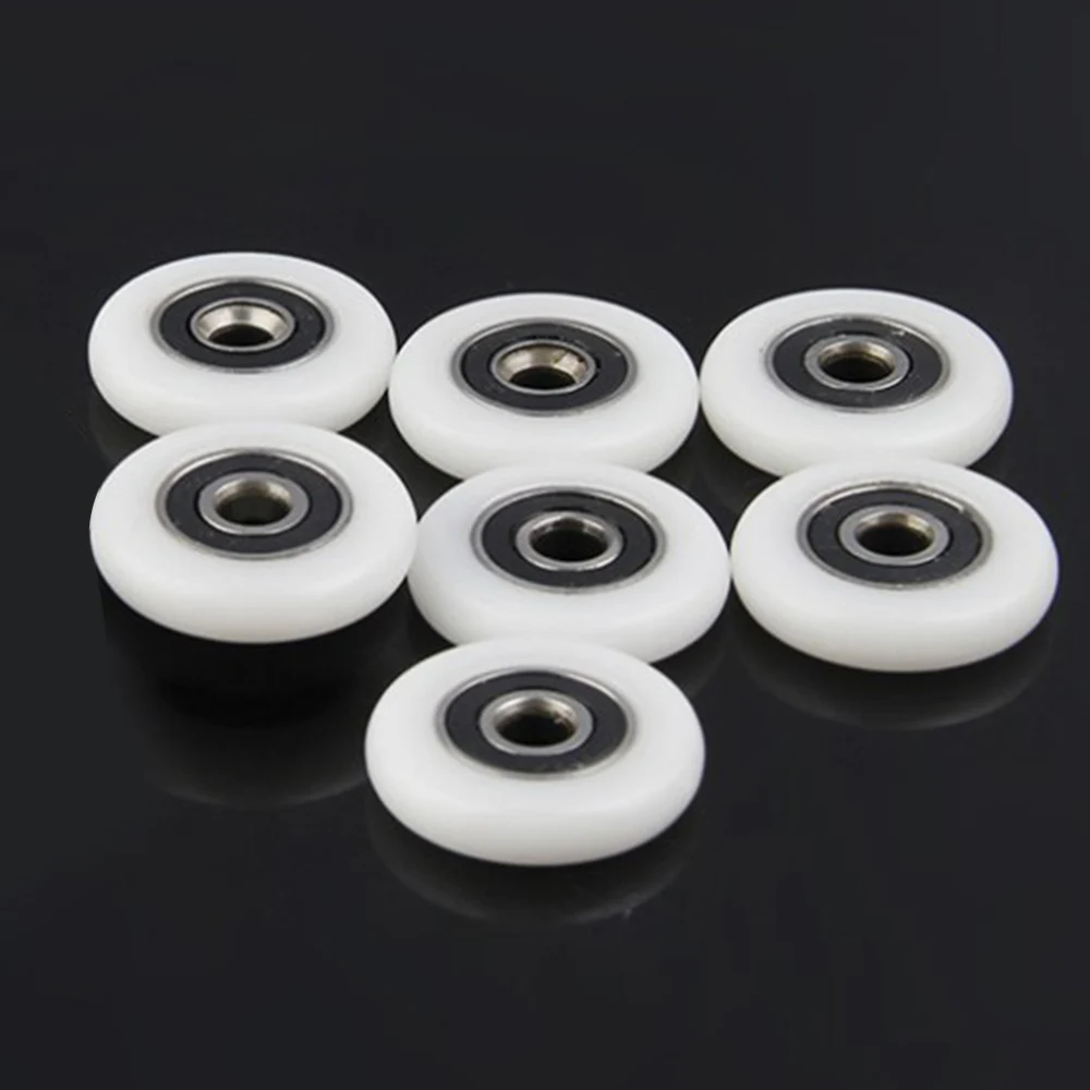 10PCS 23mm 25mm 27mm 목욕 캐비닛 슬라이드 도어 휠 옷장 샤워 룸 베어링 롤러 교체 ABS 욕실 게이트 액세서리