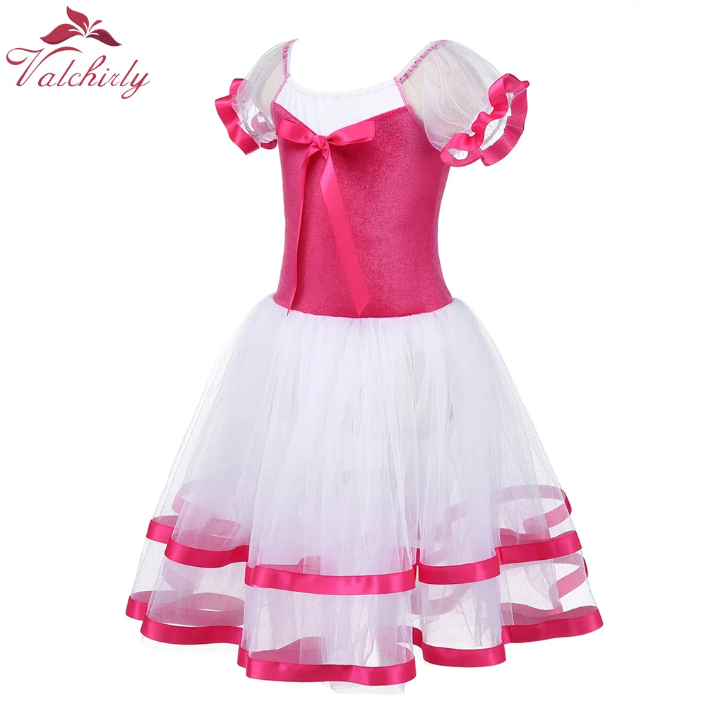 Ballet Leotard Yellow Ballet Dance Tutu Leotard Girls Dancewear Costume Ribbon Long Tulle Skirt Ballerina Fairy Party