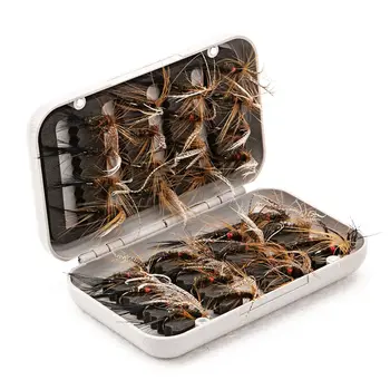

32pcs Fly Fishing Lure Set Tackle with Case Box Butterfly Insect Pesca Artificial Baits for Bass Trout with Carbon Steel Hooks C