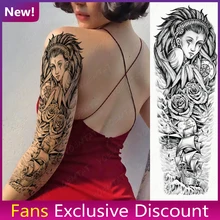 

Egyptian Temporary Tattoo Sticker Feather Rose Compass Pirate Ship Totem Black Tato Shoulder Leg Men Women Children Glitter Tatu