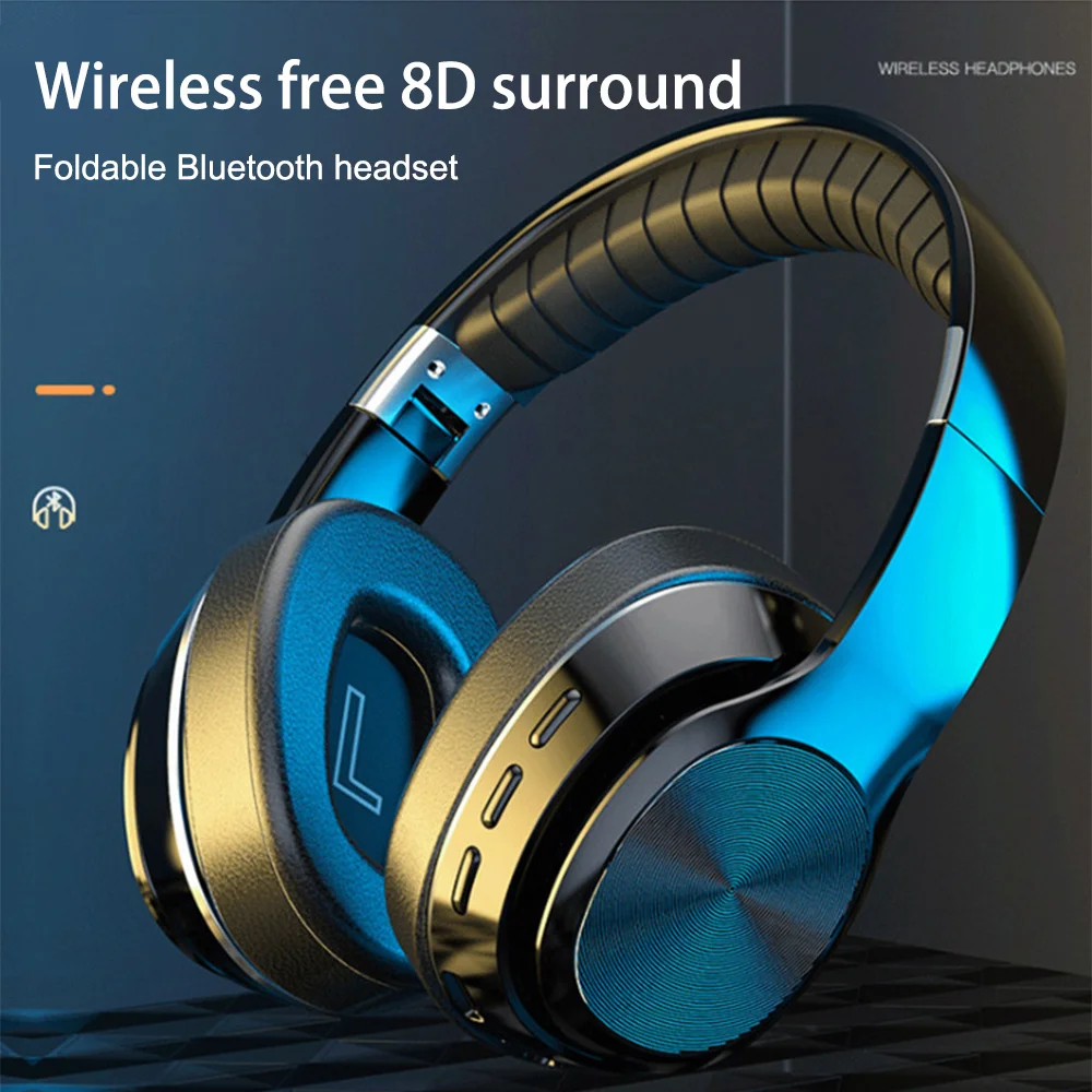 HiFi wireless headset with Bluetooth TF card compatible foldable / FM stereo radio microphone and subwoofer | Электроника