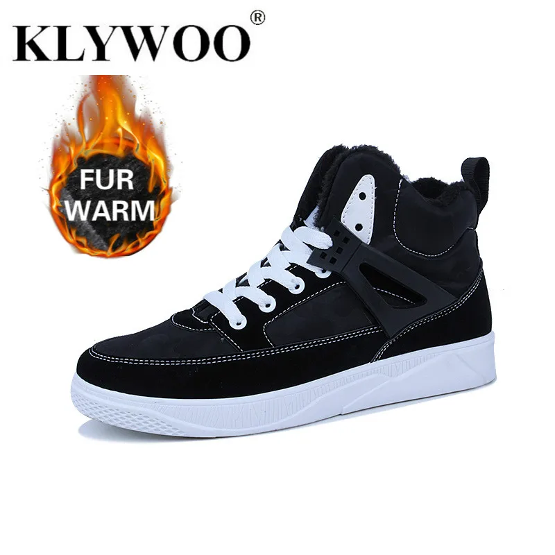 

Men Winter Shoes High Top Plush Fur Warm Winter Boots Fashion Comfortable Non-slip Outdoor Running Shoes Dropshipping KLYWOO