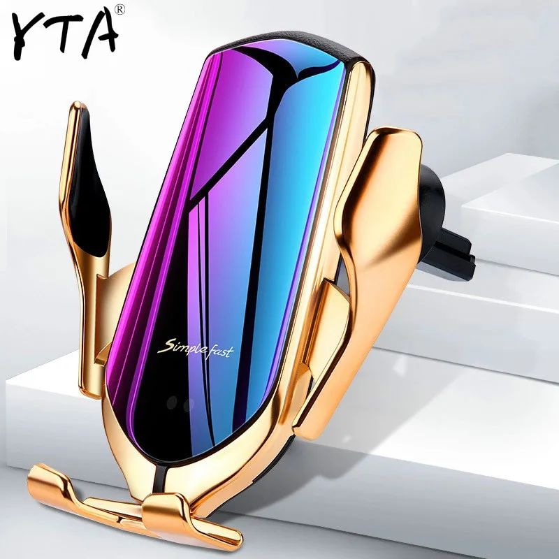 

2019 New 10W Car Qi Wireless Charger for Iphone 8 X XS MAX Automatic Car Phone Holder Fast Wireless Charger for Samsung S10 Plus