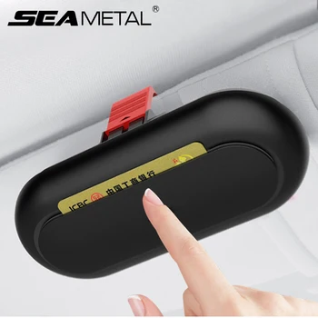 

Universal Car Visor Sunglasses Case Eyeglasses Holder Protective Box Clip Eyewear Hard Shell Storage Organizer with Card Clamp