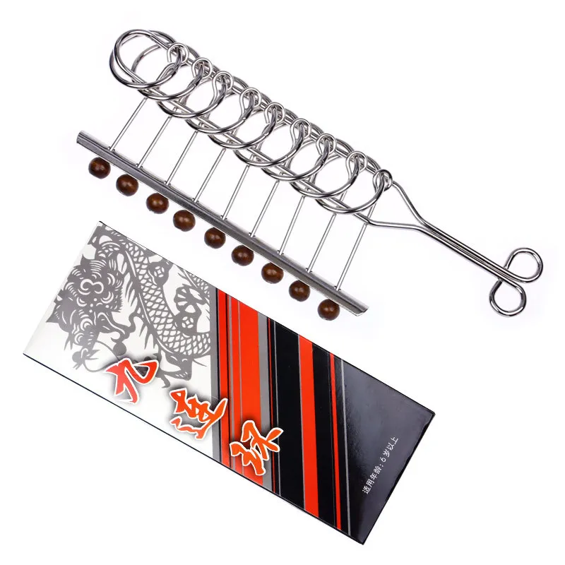  Nine Large Size 22 Cm Looping-off Unlock qiao huan Intelligence Knot Adult Children Teaching Toys B - 4000209604421